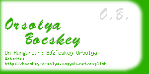 orsolya bocskey business card